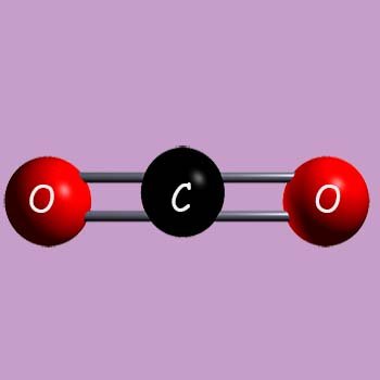 Sodium 3d model of carbon dioxide.